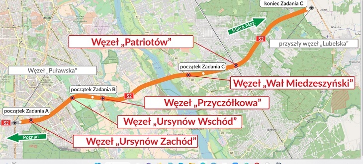 Południowa Obwodnica Warszawy. Źródło: GDDKiA